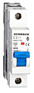 Automātslēdzis (MCB) AMPARO 6kA, C 2A, 1-pole, Schrack Teknik, AM617102-- main