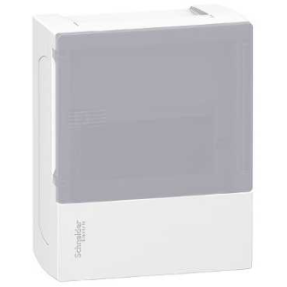 Enclosure, Resi9 MP, surface mounting, 1 row of 6 modules, IP40, translucid door, no terminal block main