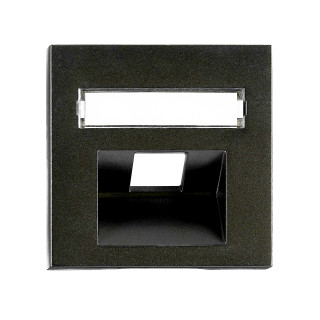 Cover for RJ45 UAE outlet, labelling window, 1-Port, black, EV134314 Schrack Technik