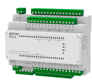 PR103 Ethernet-Enabled Mini-PLC 6DI+4FDI+10DO+6AI, 2xRS485, Ethernet, PR103.24.3.2 Akytec main