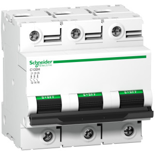 Automātslēdzis Acti9 C120H MCB 3P D 63A 15000A 415V, Schneider Electric, A9N18511 main