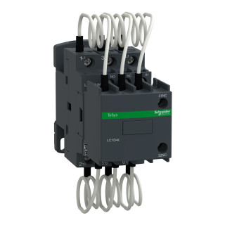 Capacitor contactor, Tesys Deca, 25kVAR at 400/415V 50Hz, 400V AC 50/60Hz coil, screw clamp terminals main