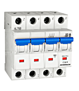 Автоматический выключатель (MCB) C, 16А, 4-полюсный, 6кА, Schrack Teknik, BM617416-- main