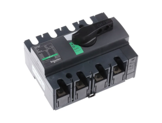switch disconnector, Compact INS160, 160A, standard version with black rotary handle, 4 poles main