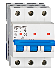 Circuit breaker (MCB) AMPARO 6kA, B 25A, 3-pole, Schrack Teknik, AM618325-- main