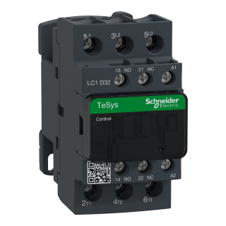 Contactor, TeSys Deca, 3P(3NO), AC-3/3e, <=440V, 32A, 220V AC 50/60Hz coil, screw clamp terminals