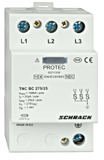 Surge arr.Combtec TNC275, Class I+II (B/C),275V, limp 25kA main