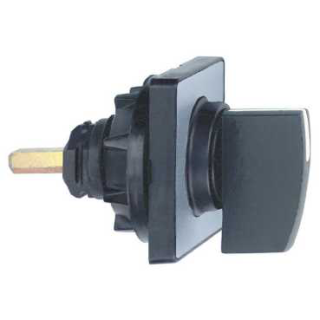 Cam switch operating head, Harmony K1, K2, 22mm, plastic, 45x45mm plate, metallic legend, black handle main