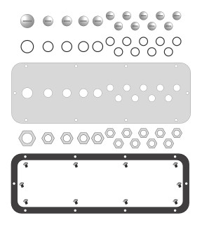 WSA Cable entry gland plate for type D, with 14 entries, WSAFA0D1-- Schrack Technik