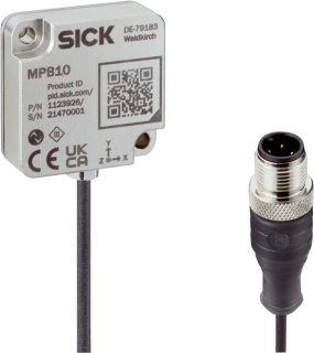 MPB10-VS00VSIQ00 Condition Monitoring sensor 3-axis vibration (± 8 g) and shock detection (up to 200 g) temperature measurement −40 ... +80 °C; Switching output as alarm and IO-Link 1123926 Sick main