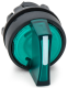 Head for illuminated selector switch, Harmony XB5, Harmony XALF, grey plastic, green handle, 22mm, universal LED, 2 positions alt_view_3