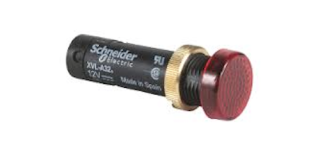 Pilot light, Harmony XVL, plastic, red, 12mm, covered LED, 12V DC main