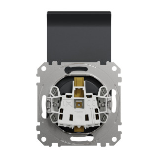 Socket-outlet, Sedna Design & Elements, 16A, 250V, side earth, with shutter and lid, anthracite main