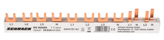 Busbar, 1xRCCB 4-pole, 1xMCB 3+N, 2xMCB 1+N/1 MW, 10MW,10mm² main