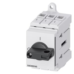 Load disconnector 3LD3, Iu 40 A Main switch 3-pole Rated operating capacity at AC-23 A at 400 V 18.5 kW Installation in distribution boards, Basic switch with selector knob black main