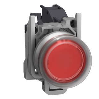 Complete push button, Harmony XB4, Explosive atmosphere, pushbutton red with boot and legend insertion main