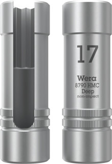 8790 HMC Deep Socket wrench insert with cutout shaft, with 1/2" drive, 17 x 76 mm, 05138007001 Wera main