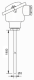 Temperatūras sensors ar galvu, PT100, 8 x 1900mm, DIN B, -50….500°C, ET501 Evikon, EV-00083 Evicon alt_view_2
