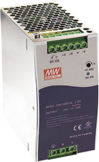 Блок питания; DIN; 240W; 24V; 10A; 180-550VAC; 254-780VDC, MeanWell, WDR-240-24 main