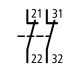Auxiliary contact for contacter size 0-1, 2 NC alt_view_3