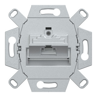 Data socket, Merten inserts, mechanism with fixing frame, RJ45 Cat6, inclined