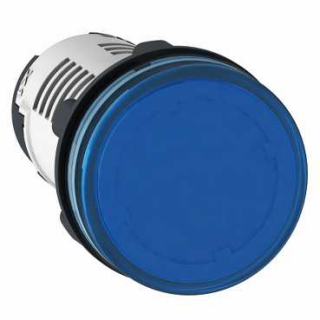 Monolithic pilot light, Harmony XB7, plastic, blue, 22mm, integral LED, 230...240V AC main
