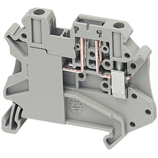 Terminal block, spring type, basic disconnect terminal, 2 points, 4mm², grey main