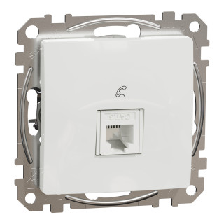 Telephone socket, Sedna Design & Elements, RJ11, PRO, white main