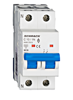Automātslēdzis (MCB) AMPARO 6kA, C 10A, 1+N, Schrack Teknik, AM617610-- main