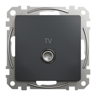 TV socket, Sedna Design & Elements, male IEC, intermediate, 7dB, PRO, anthracite main