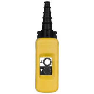 Pendant control station, Harmony XAC, plastic, yellow, 2 push buttons with 2NO+1NC