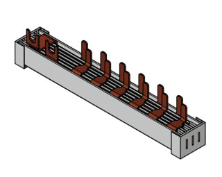 Busbar 2-pole, 1xRCCB 2-pole, 6 MCB N+1/1 MW, 8MW, BSA90161--, Schrack Technik