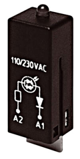 Zaļs LED 110…230V AC/DC priekš RT pamatnēm, YMLGW230, Schrack Technik