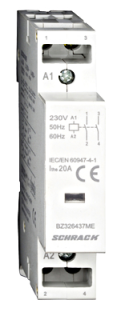 Kontaktors 4.5kW, 2P, 2NO, 20A, spole 230VAC, BZ326437ME Schrack Technik main