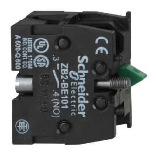 Contact block, Harmony XAC, single contact, spring return, 1 speed, front mounting, screw clamp terminal, 1NO main