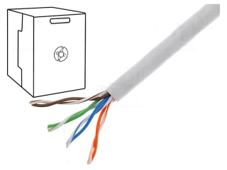 Wire; U/UTP; 4x2x26AWG; 5e; stranded; CCA; Insulation: PVC; grey main
