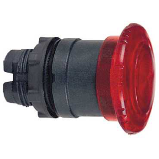 Head for illuminated emergency switching off push button, Harmony XB5, plastic, red mushroom 40mm, 22mm, universal LED, turn to release main