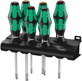 335/350/355/6 Screwdriver set Kraftform Plus Lasertip and rack, 6 pieces, 05105622001 Wera main