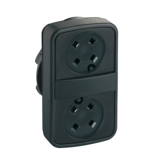 Head for double headed push button, Harmony XB5, 2 rectangular flush, without cap, 22mm, spring return, unmarked main