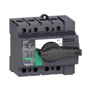 switch disconnector, Compact INS40, 40A, standard version with black rotary handle, 4 poles main
