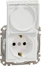 Socket-outlet, Sedna Design & Elements, 16A, 250V, side earth, with shutter and lid, white main