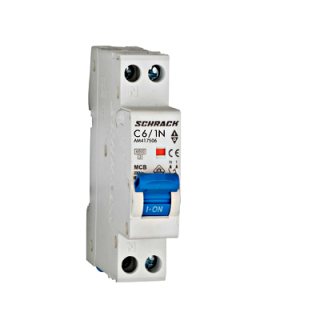 Automātslēdzis (MCB) AMPARO 4.5kA, C 6A, 1+N, 1MW, Schrack Teknik, AM417506-- main