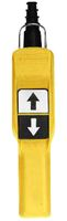 Pendant control station, Harmony XAC, plastic, yellow, pistol grip, 2 push buttons with 1NO