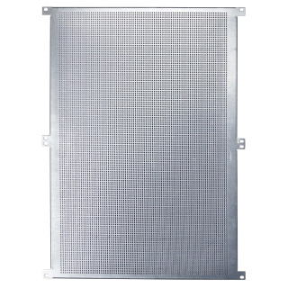 19" mounting plate, 14U, sheet steel, perforated