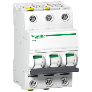 Circuit breaker Acti9 iC60H 3P B 16A DT MCB, Schneider Electric, A9F06316 main