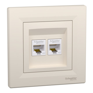 Asfora - double Data socket - RJ45 cat.5e UTP cream main