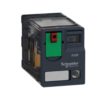 miniature plug in relay, Harmony Electromechanical Relays, 12A, 2CO, with LED, with lockable test button, flat (faston type), 230V AC main