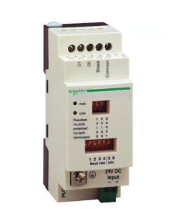 tap isolation box, Modicon M258, for PLC Twido, serial link, screw terminal block, 2 RJ45 main