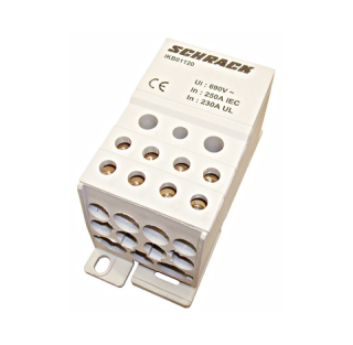 Main branch terminal,1p.,250A,in.1x120,out.2x35+5x16+4x10mmý, IKB01120-- Schrack Technik main