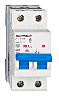 Автоматический выключатель (MCB) AMPARO 6кА, С 13А, 2-полюсный, Schrack Teknik, AM617213-- main